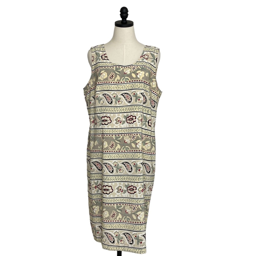 Kathie Lee Collection Sheath Dress Sleeveless Floral Print Size 16
